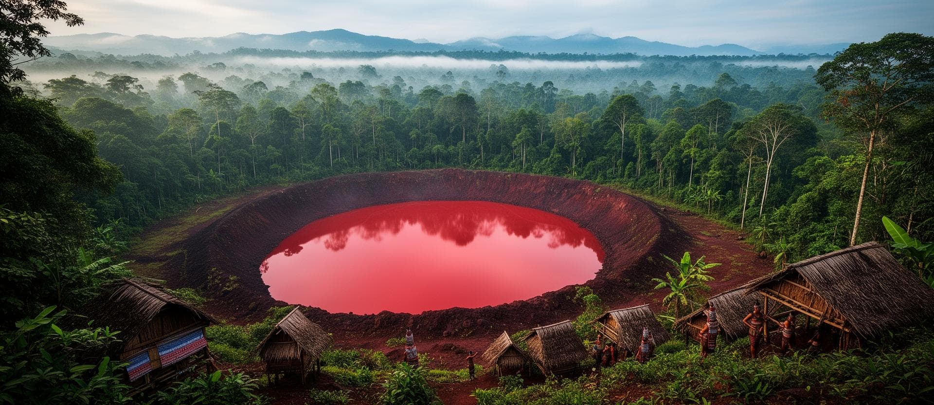 Yeak Laom volcanic crater lake surrounded by dense jungle in Ratanakiri