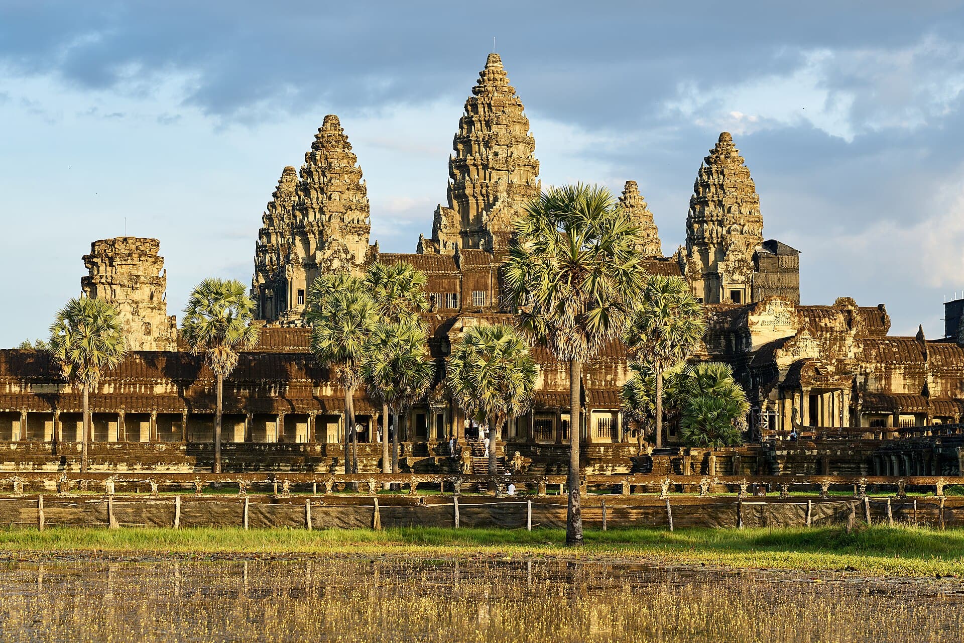 Angkor Wat lit by the setting sun