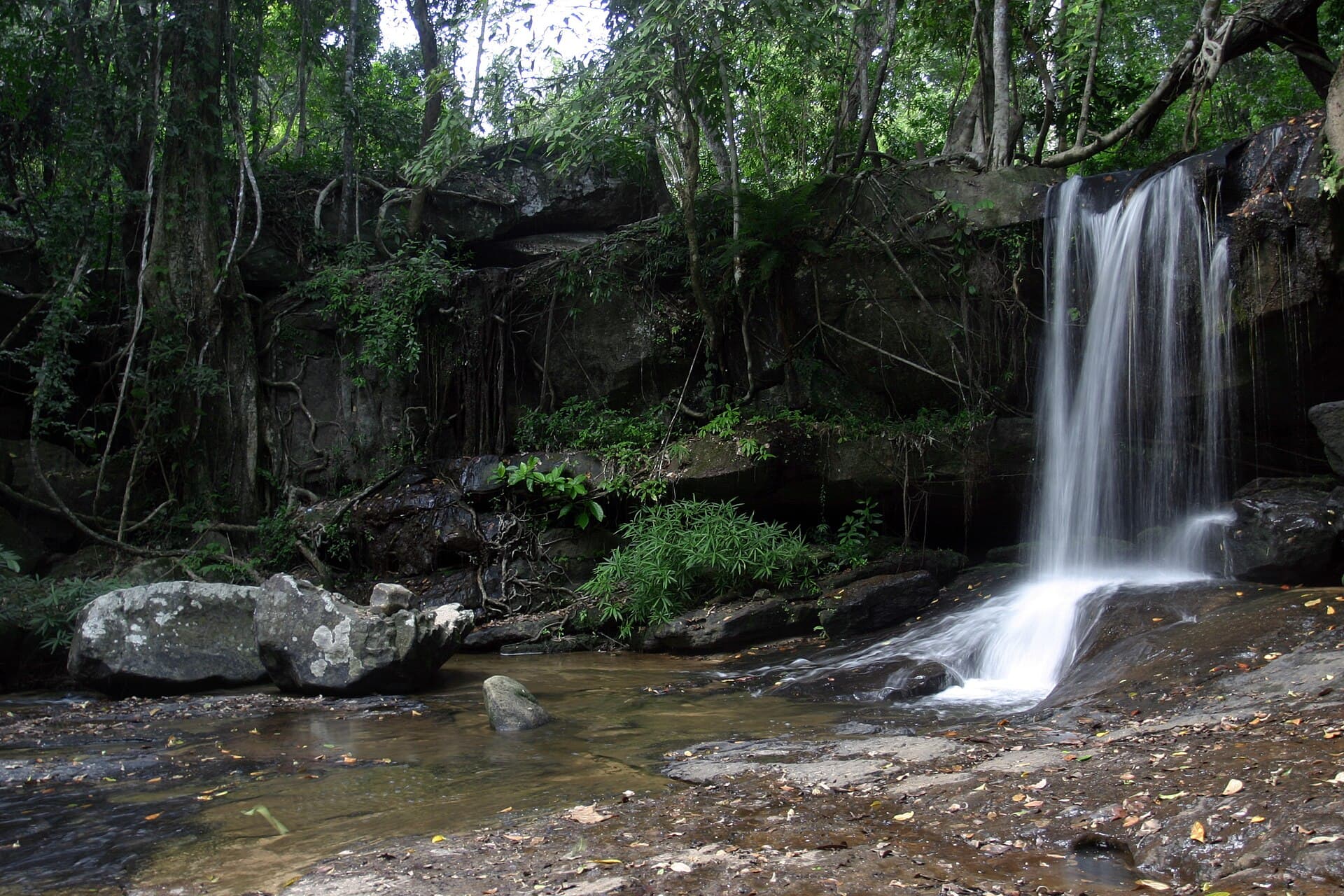 A waterfall at Kbal Spean