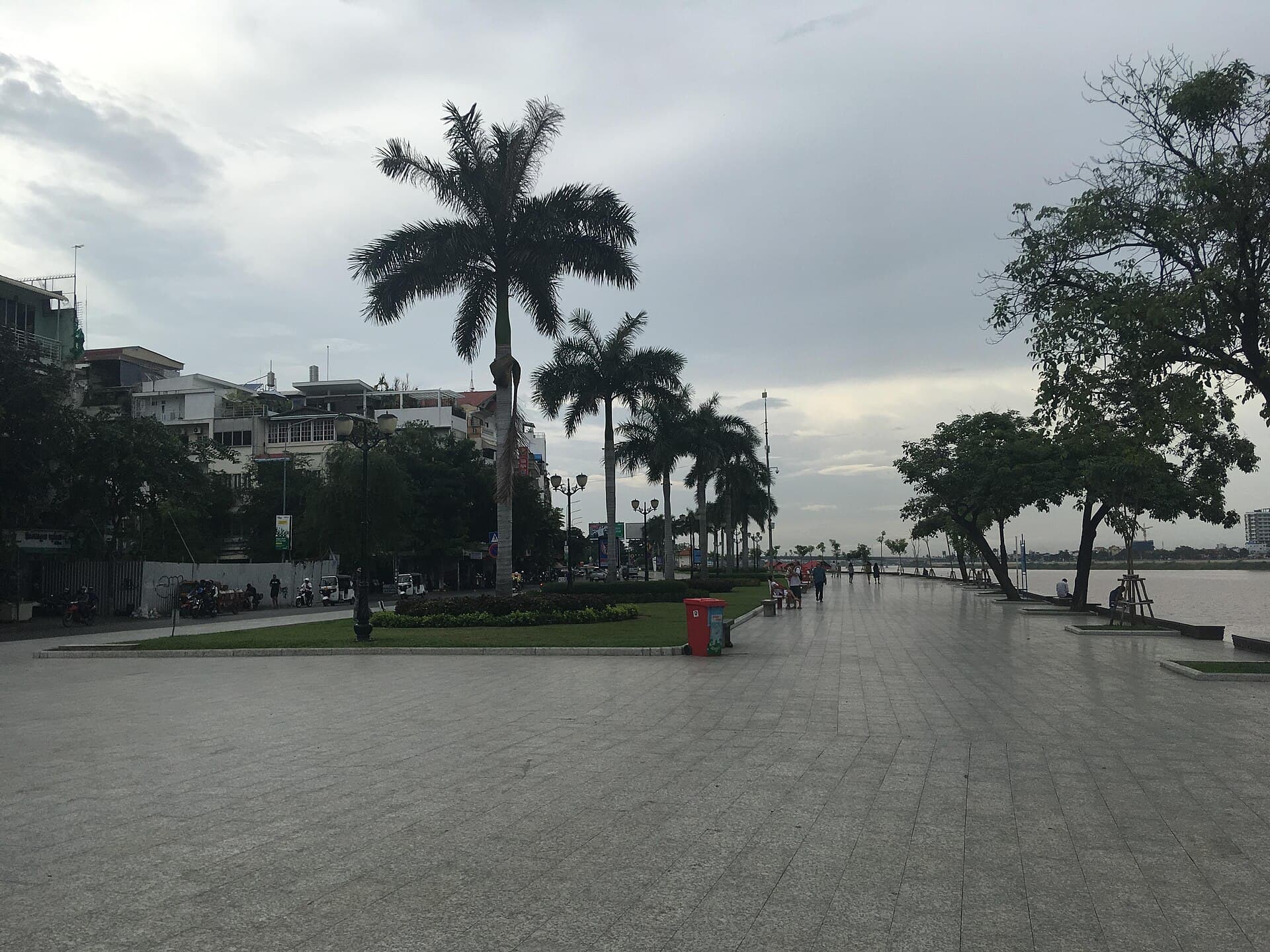 The Riverside Park next to the Tonle Sap River in Phnom Penh