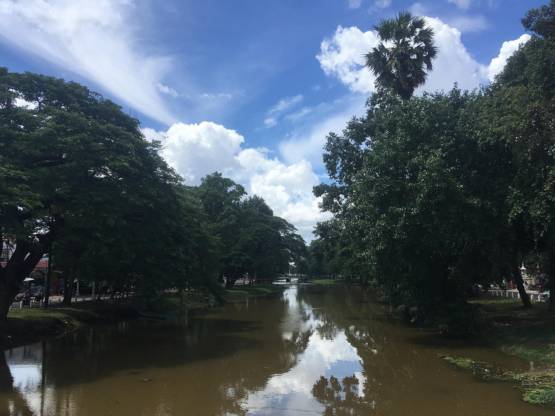 The Siem Reap River seen from a bridge in Siem Reap
