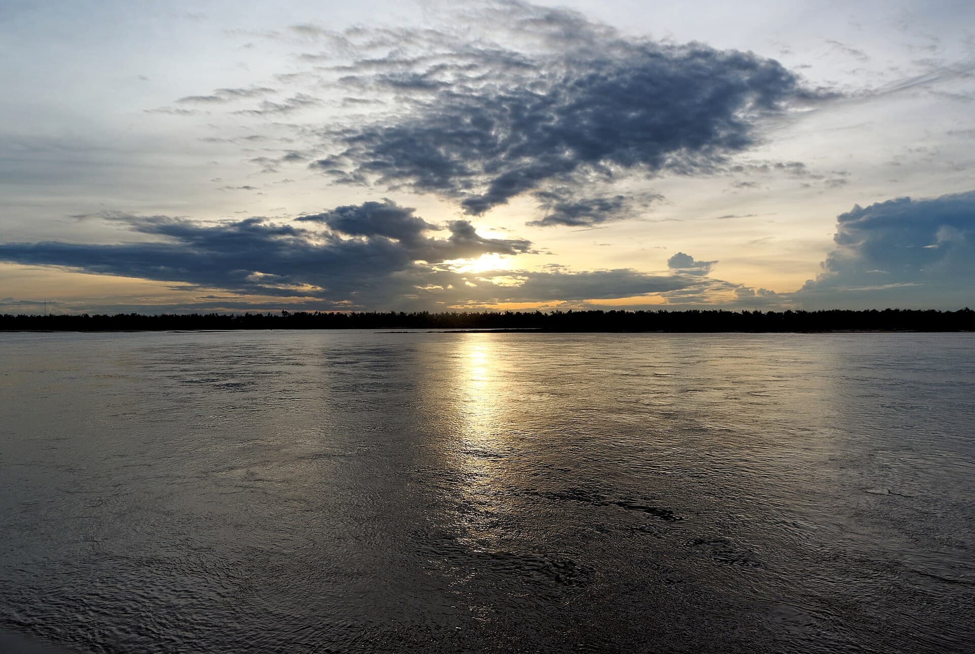 Sunset over the Mekong River at Kratie