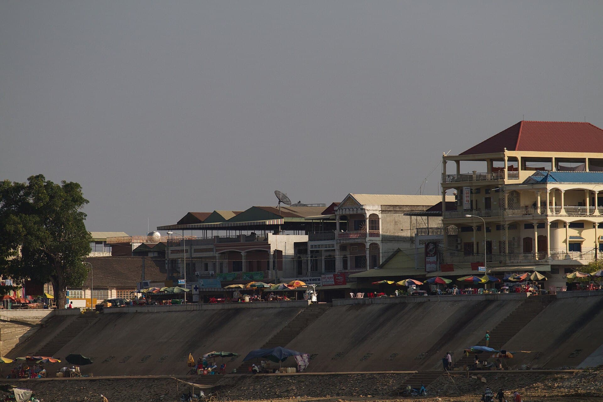 Stung Treng, the provincial capital, on the Mekong