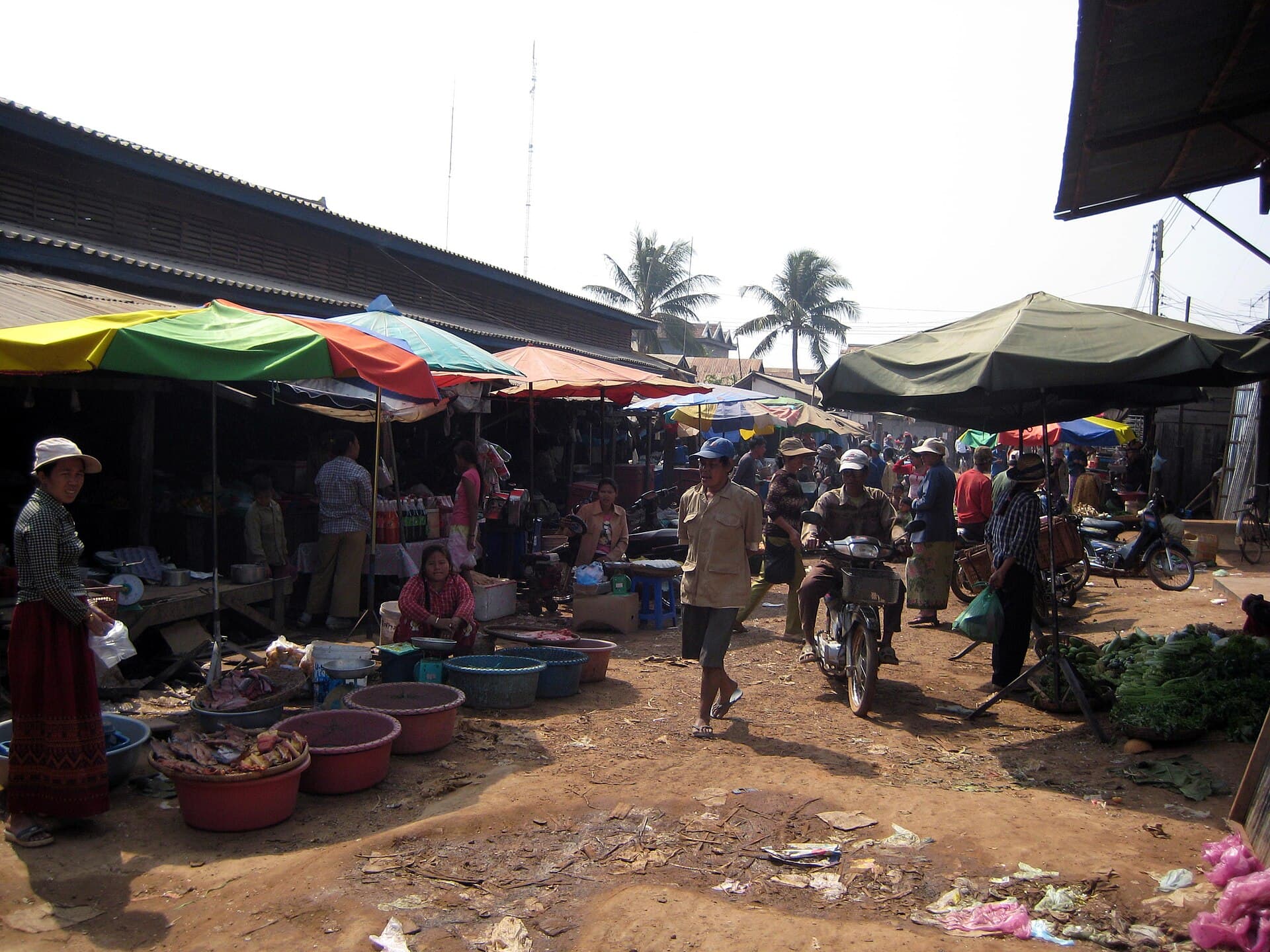 Market stalls in Samraong, Oddar Meanchey Province