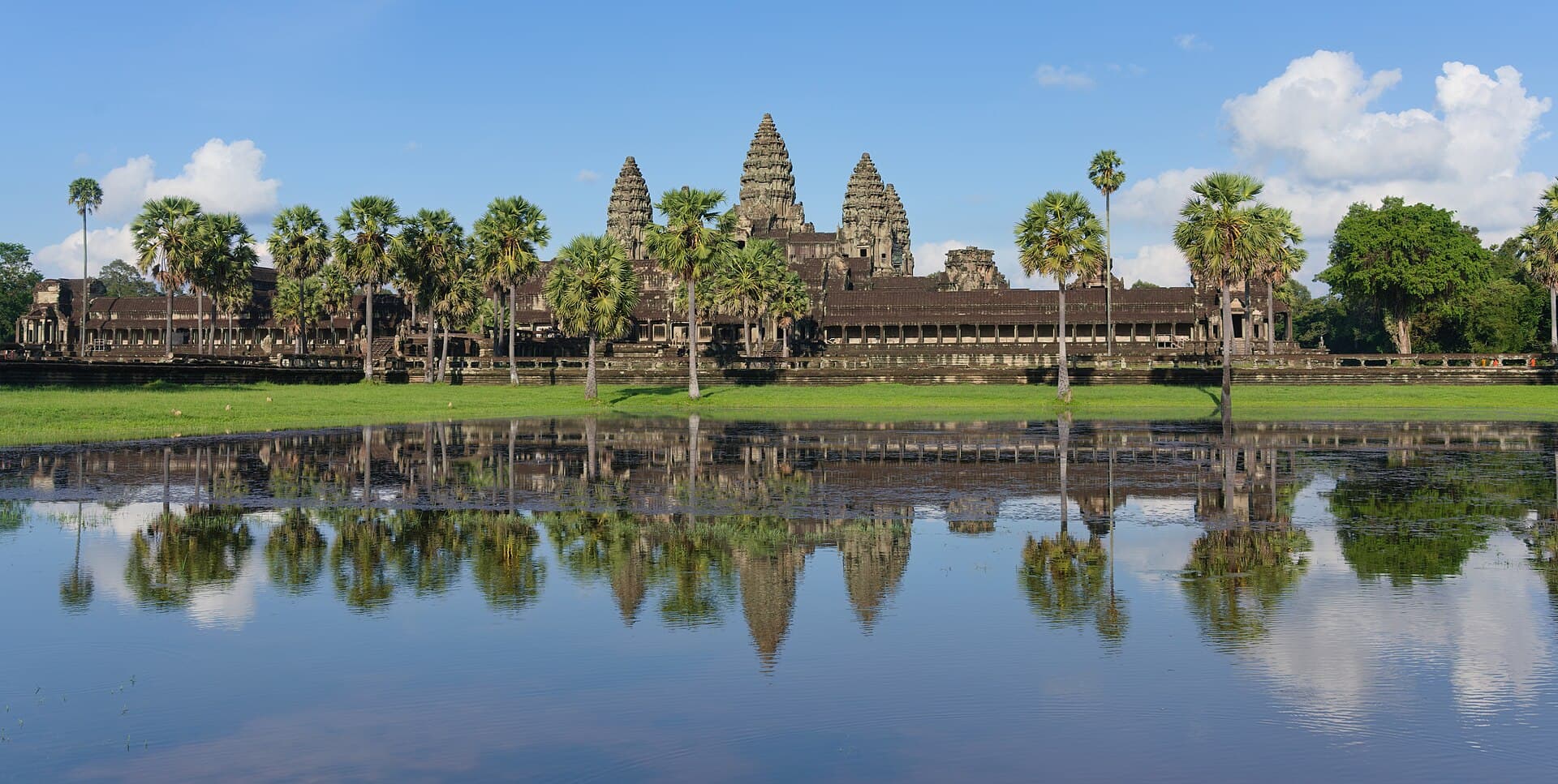 Angkor Wat reflected in a pond