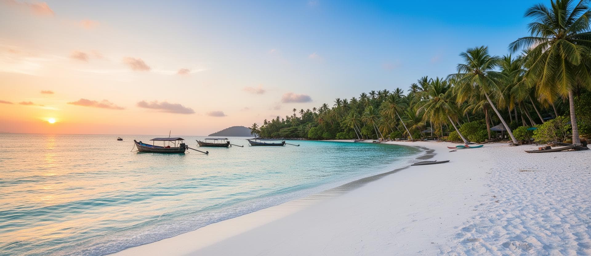 Koh Rong Sanloem turquoise waters and white sand beach