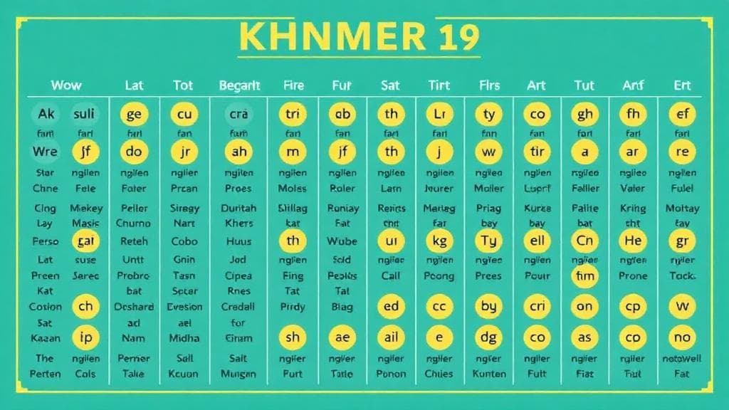Khmer language phonetics reference chart for travelers showing vowel and consonant sounds