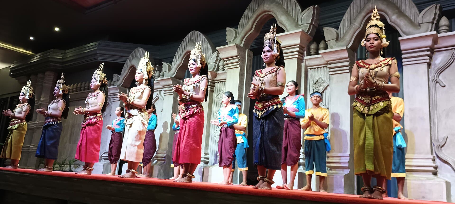 Apsara dancers after a performance