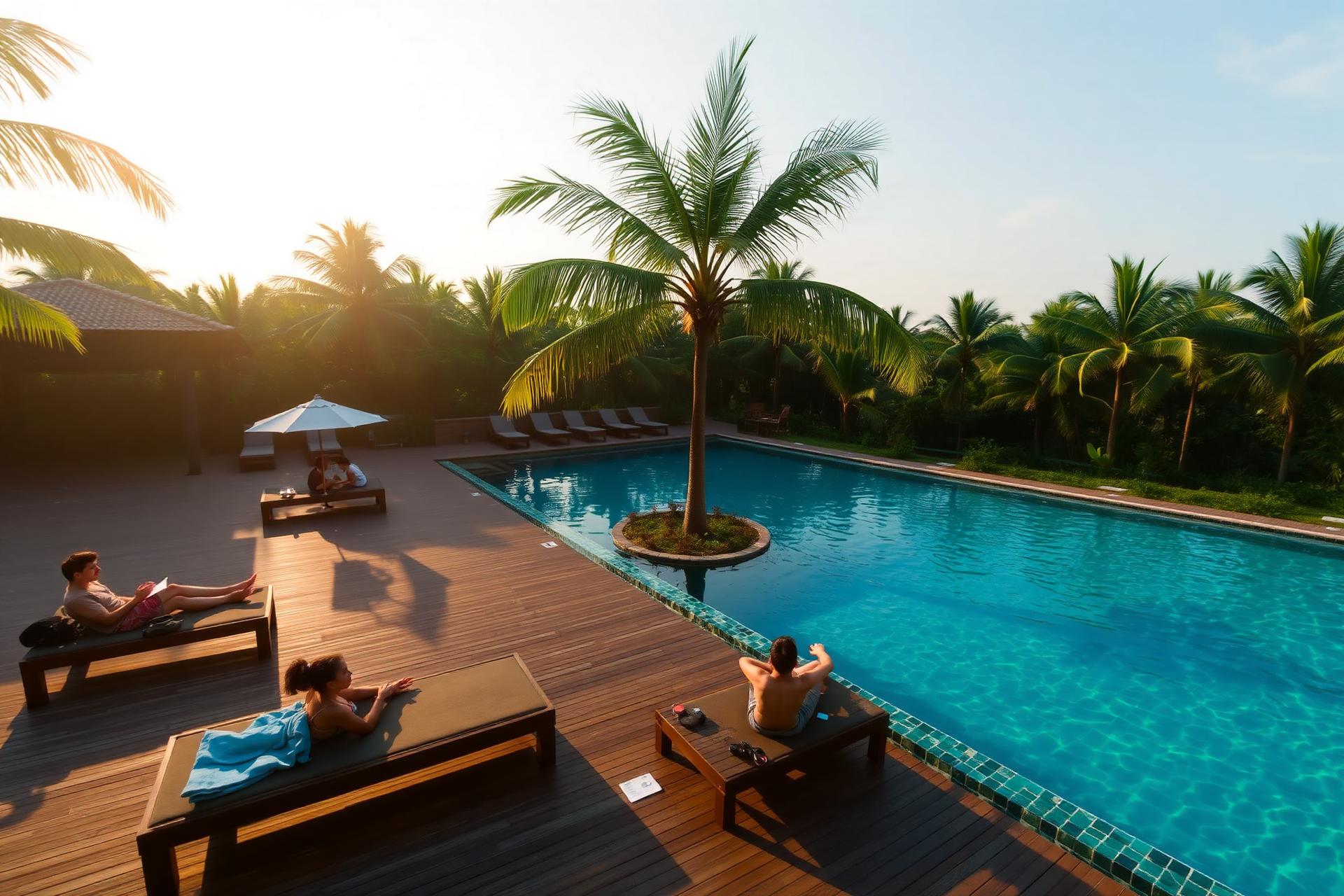 AngkorHUB - Pool with sun loungers