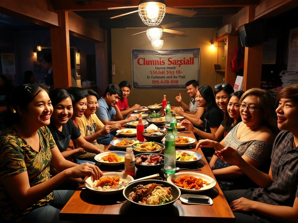 Community dinner at local restaurant