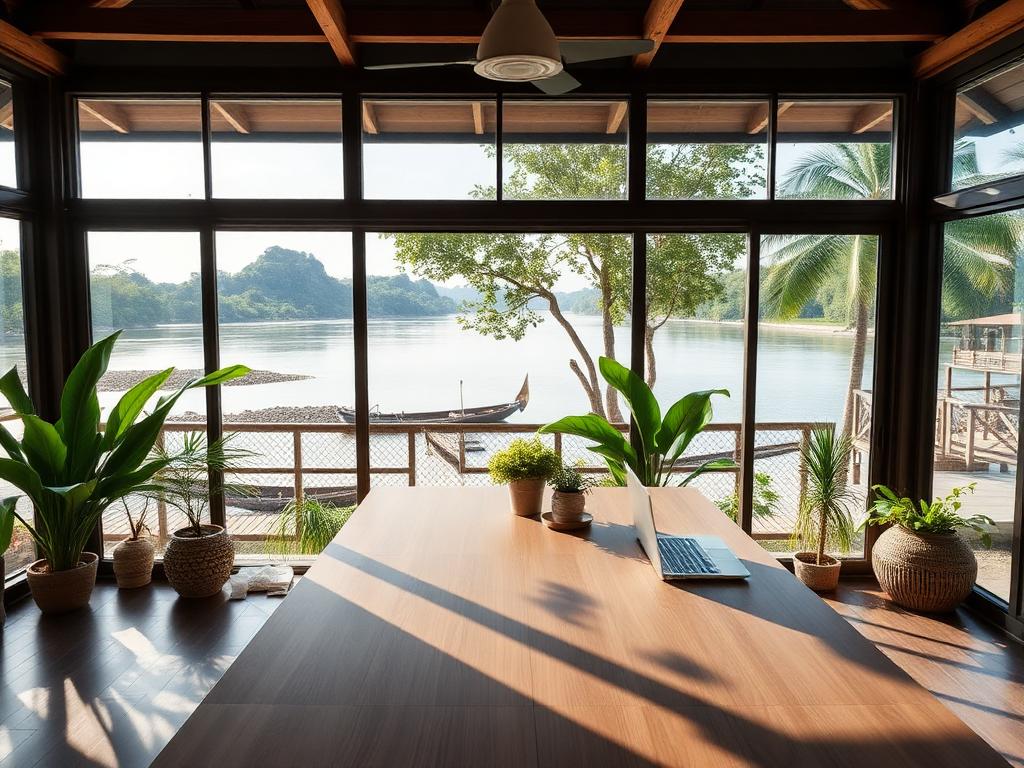 Kampot Coworking Hub - Workspace with river views