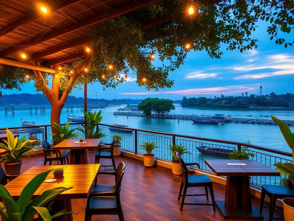 Kampot Coworking Hub - Outdoor riverside terrace