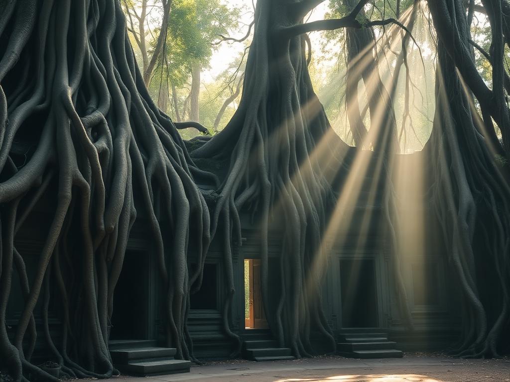 Ta Prohm temple with tree roots